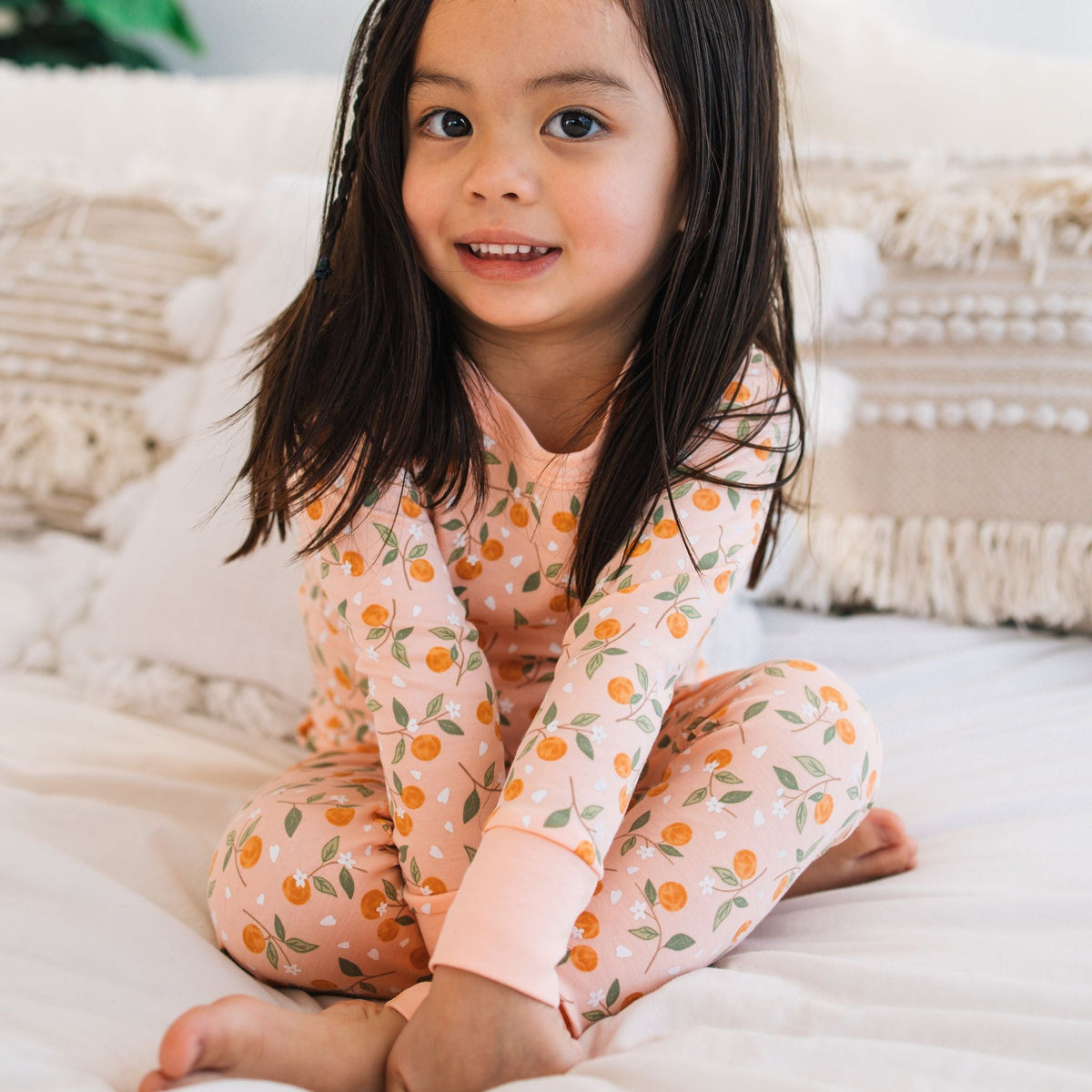 Orange Blossoms Long Pajamas - Luna and ArloLong Pajamas
