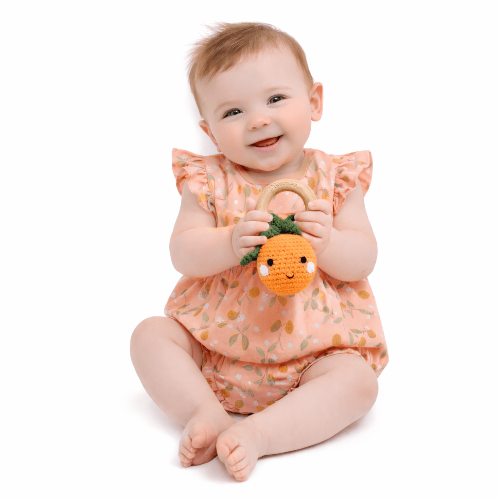 Orange Teething Rattle - Magnolia BabyTeether