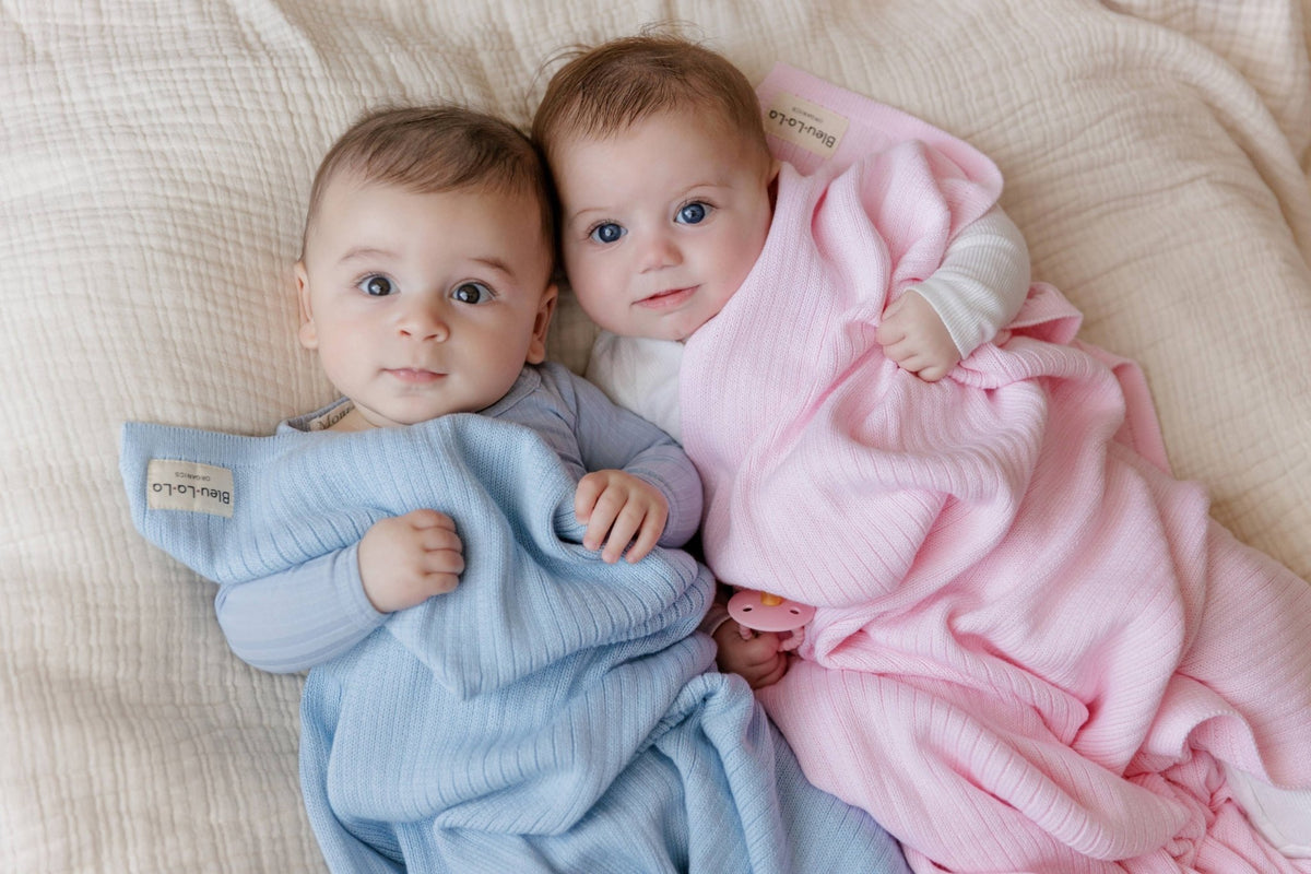 Bleu La La_Organic Cotton Ribbed Baby Blanket - Blush Pink_2