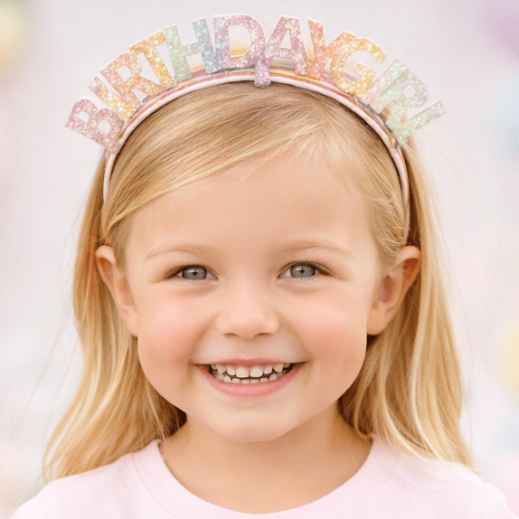 Pastel Rainbow Birthday Girl Headband - Magnolia BabyHeadband