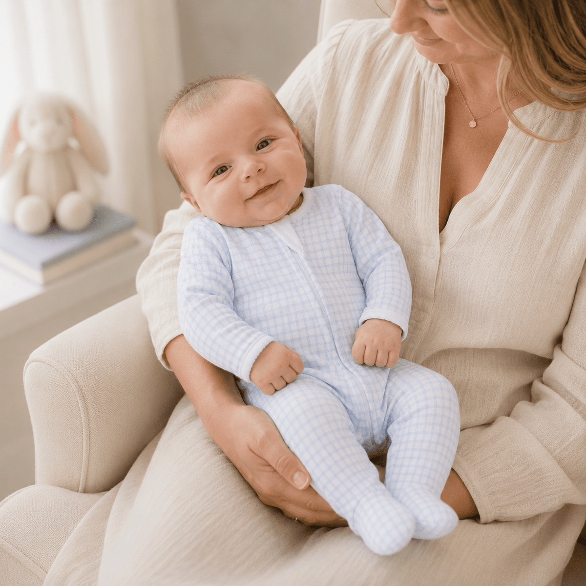 Magnolia Baby_Peek-A-Boo Wishes Zip Footie - Light Blue_1