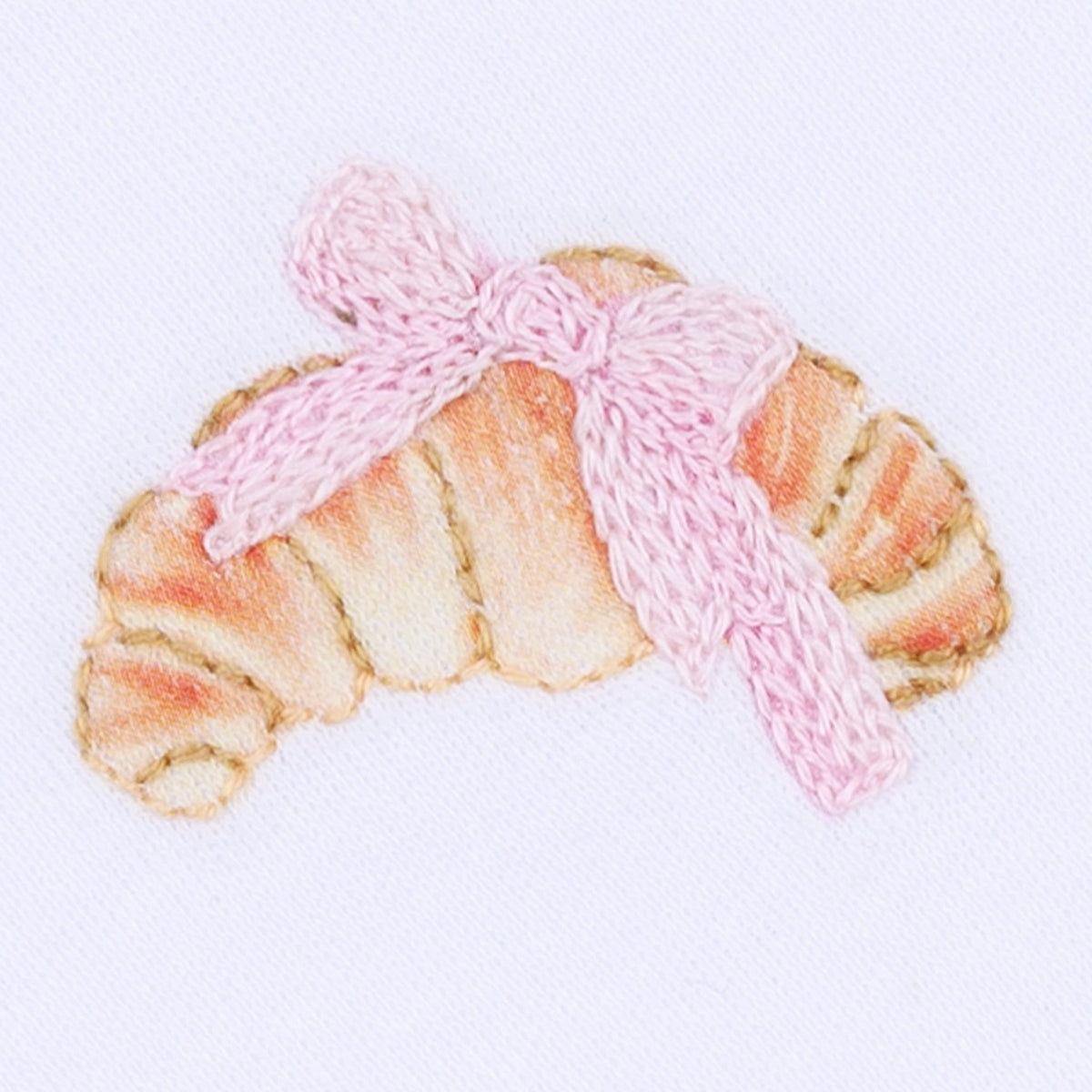 Petit Croissant Embroidered Long Sleeve Bubble - Magnolia BabyBubble