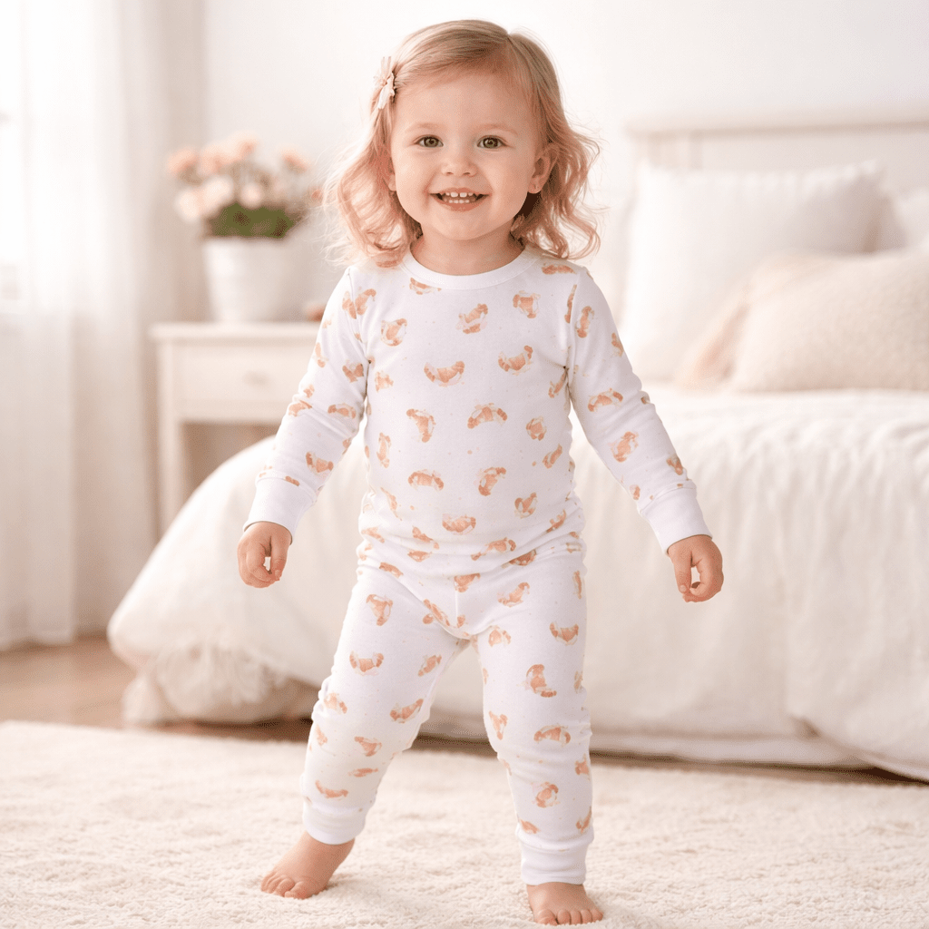 Petit Croissant Long Pajamas - Magnolia BabyLong Pajamas
