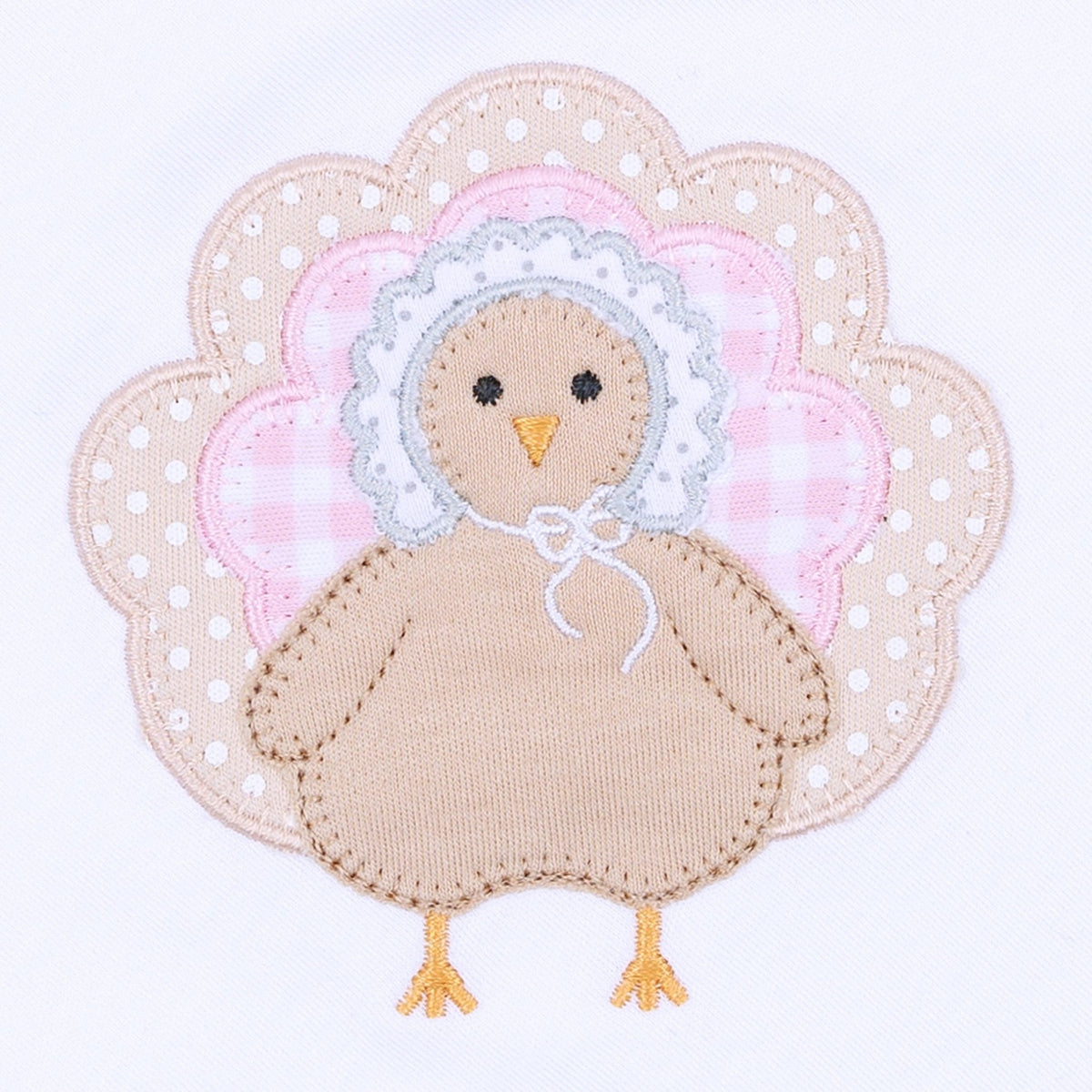 Pilgrim Pals Applique Long Pajamas - Pink - Magnolia BabyLong Pajamas