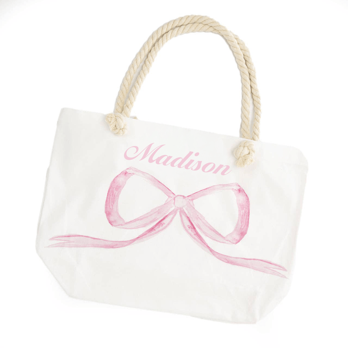 Pink Bow Tote - Personalization Available - Magnolia BabyBag