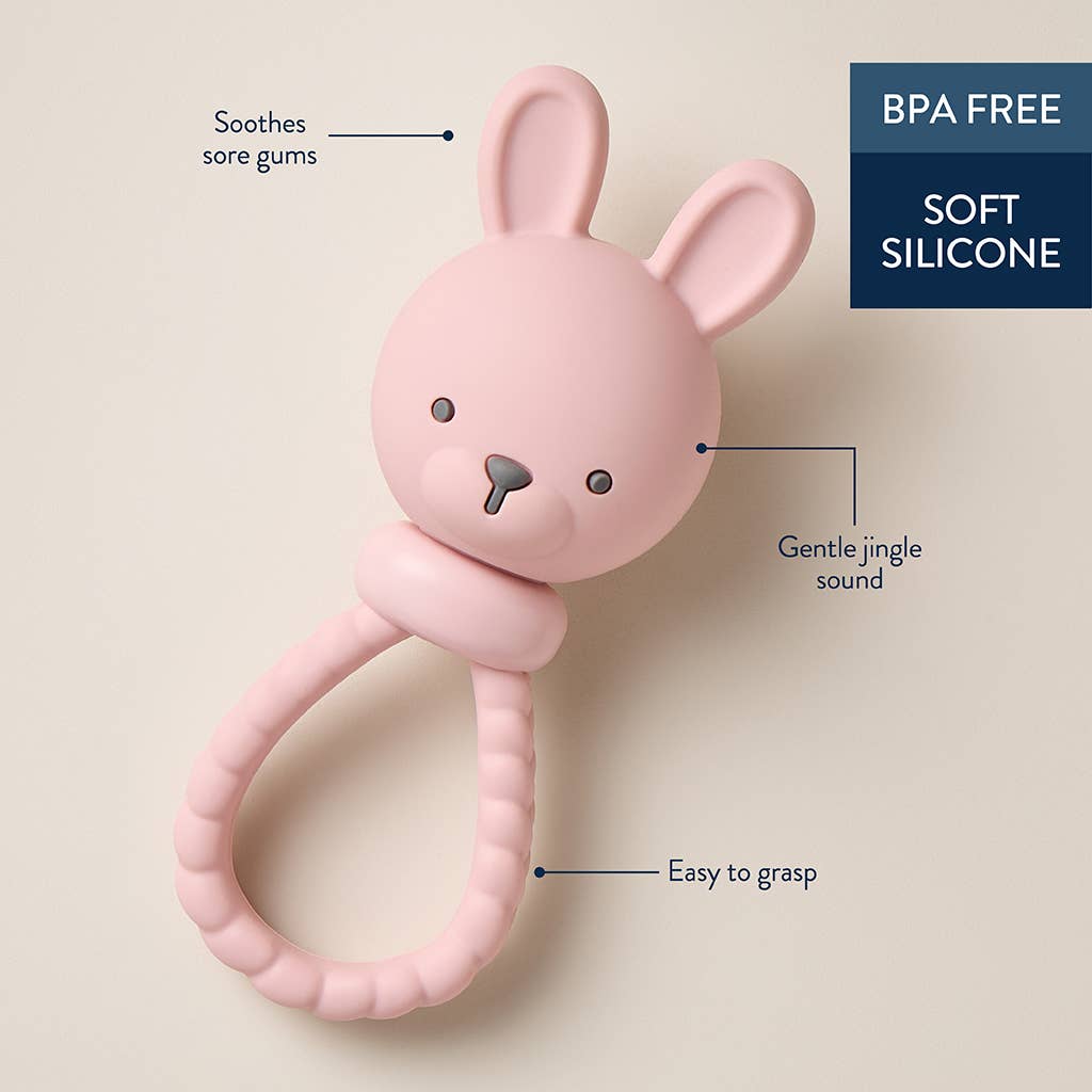 Pink Bunny Sweetie Rattle™ - Magnolia BabyTeether