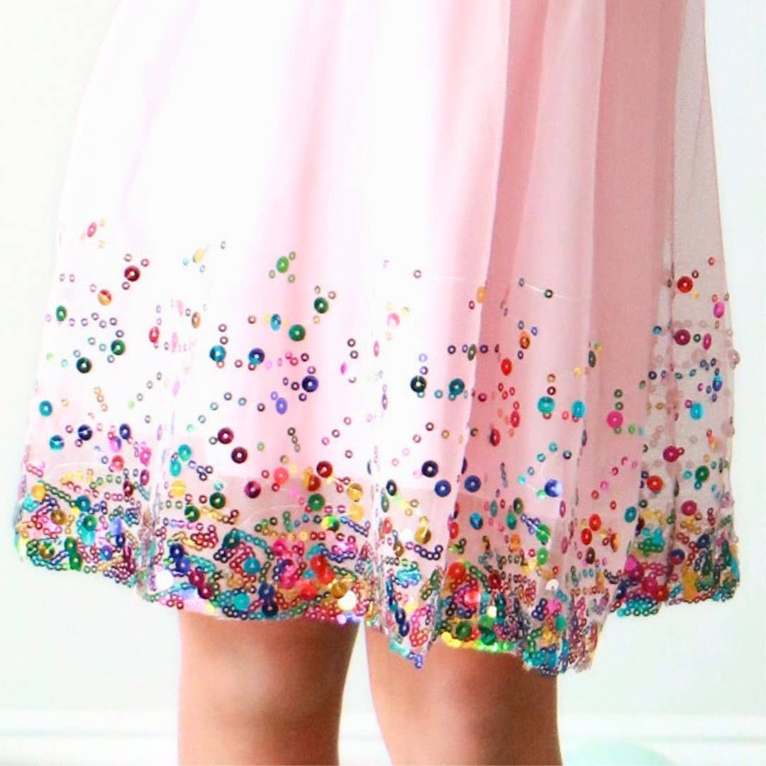 Pink Confetti Short Sleeve Tutu Dress - Magnolia BabyDress