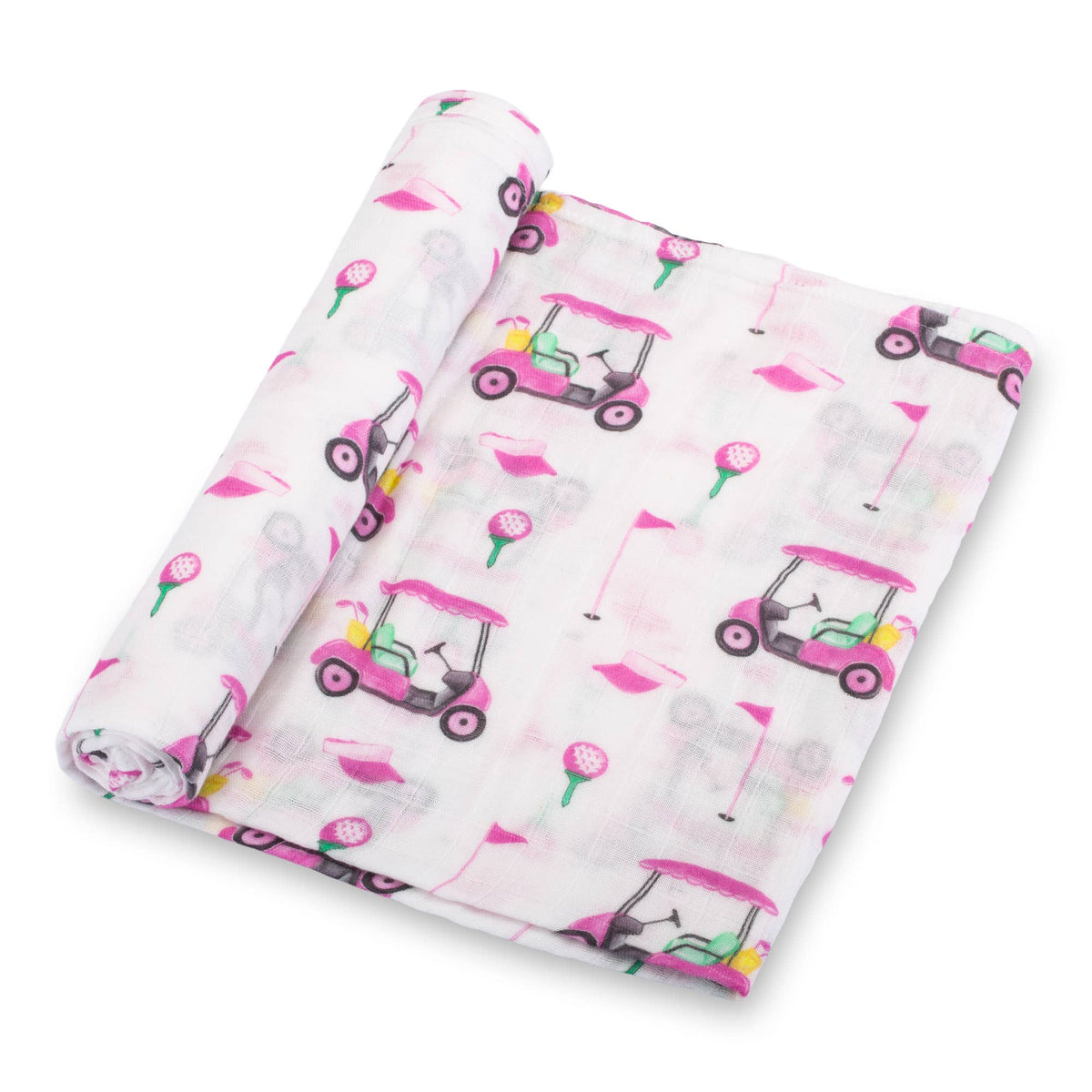 Pink Golf Cotton Muslin Swaddle Blanket - Magnolia BabySwaddle Blanket