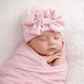 Pink Striped Newborn Hat with Pink Bow - Magnolia BabyHat