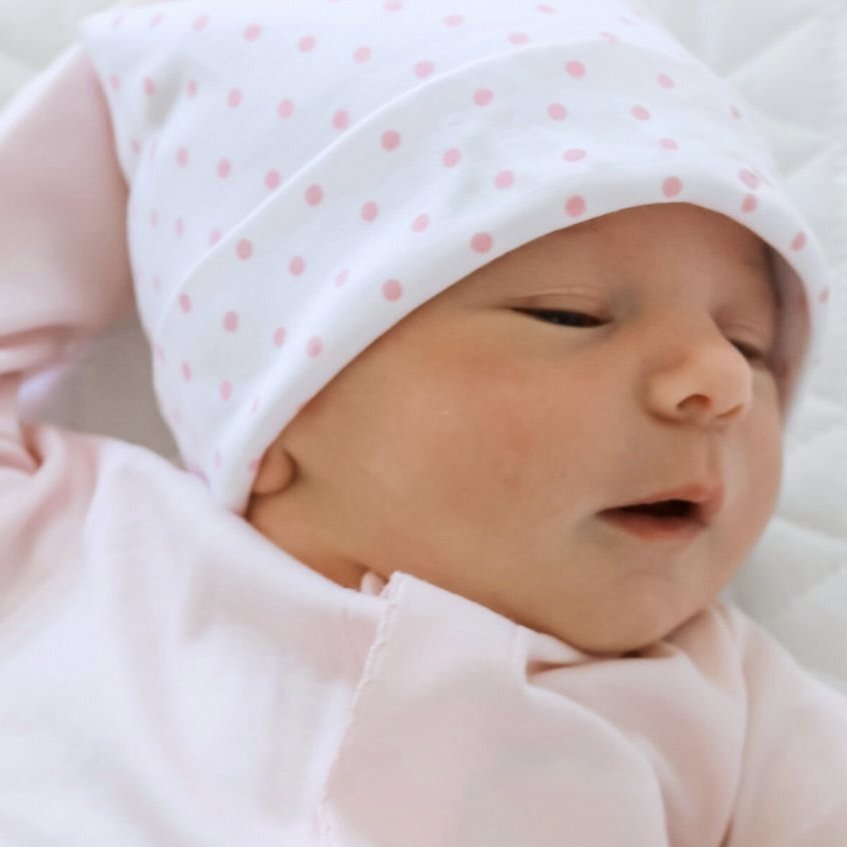 Polka Dot Hat in Pink - Magnolia BabyHat