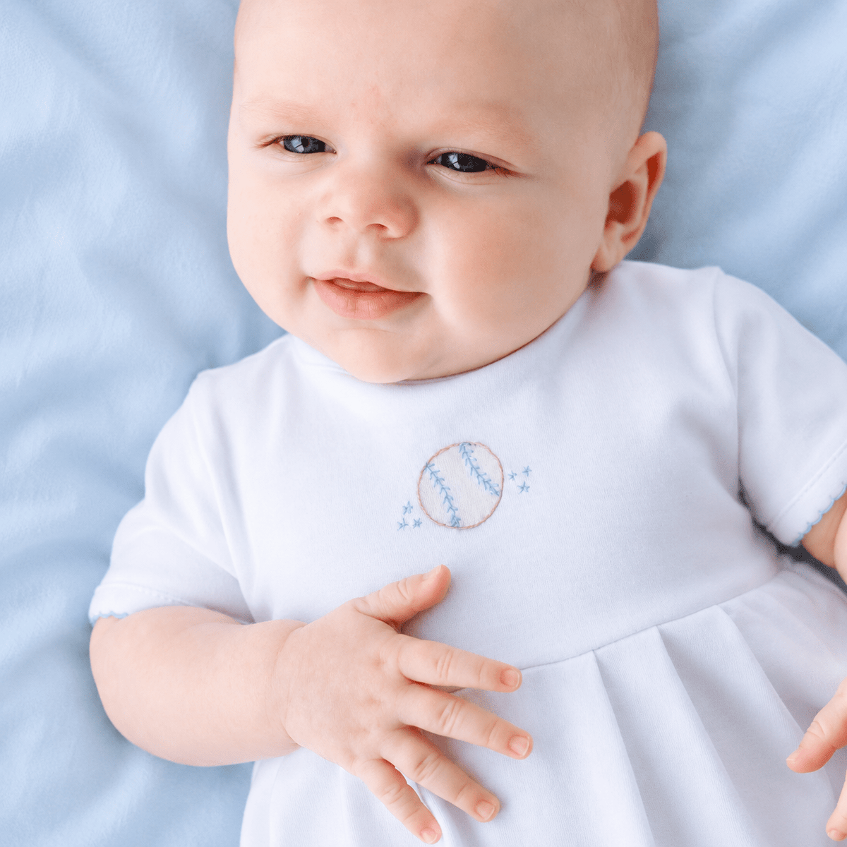 Precious Lil' Sluggers Embroidered Bubble - Light Blue - Magnolia BabyBubble