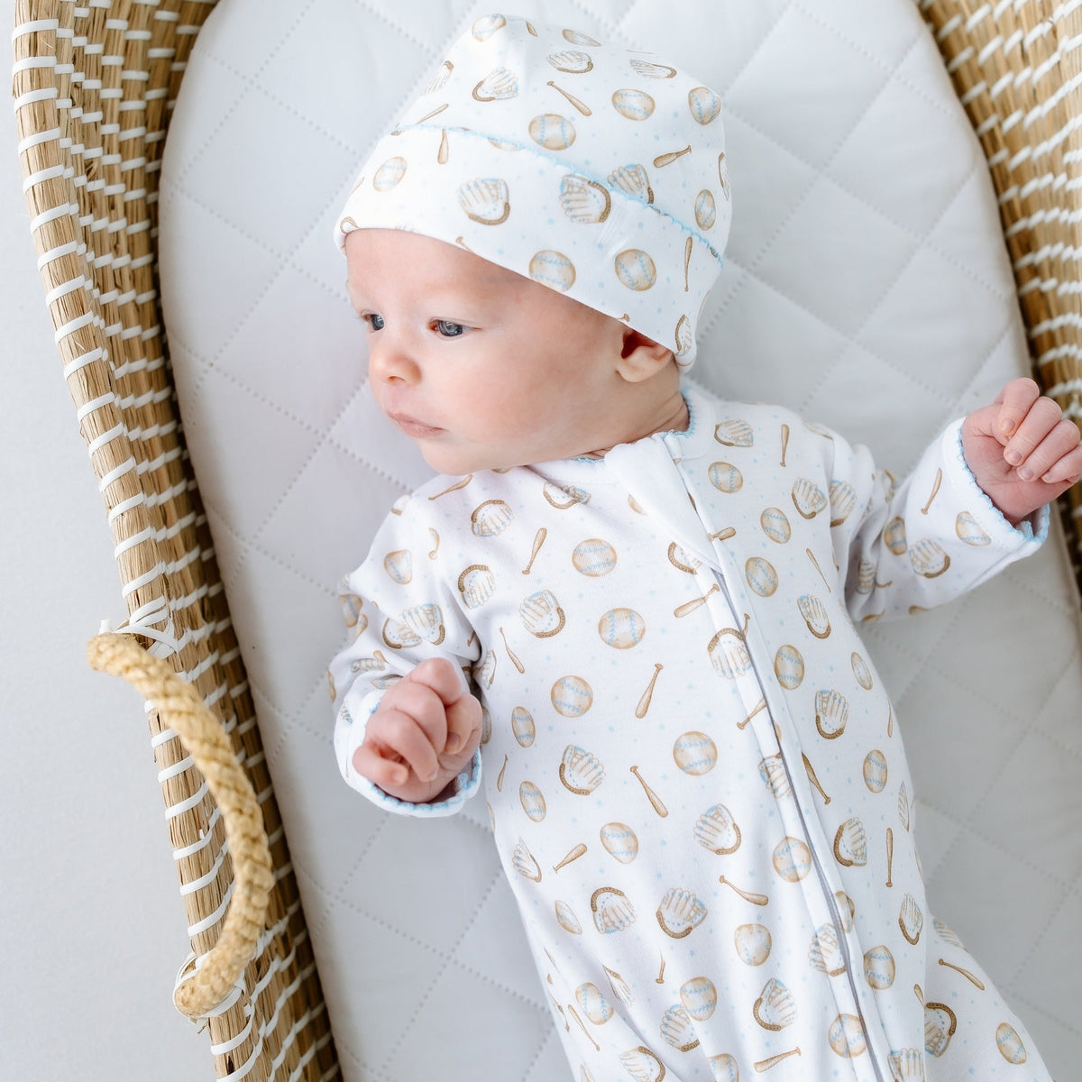 Precious Lil' Sluggers Print Hat - Light Blue - Magnolia BabyHat