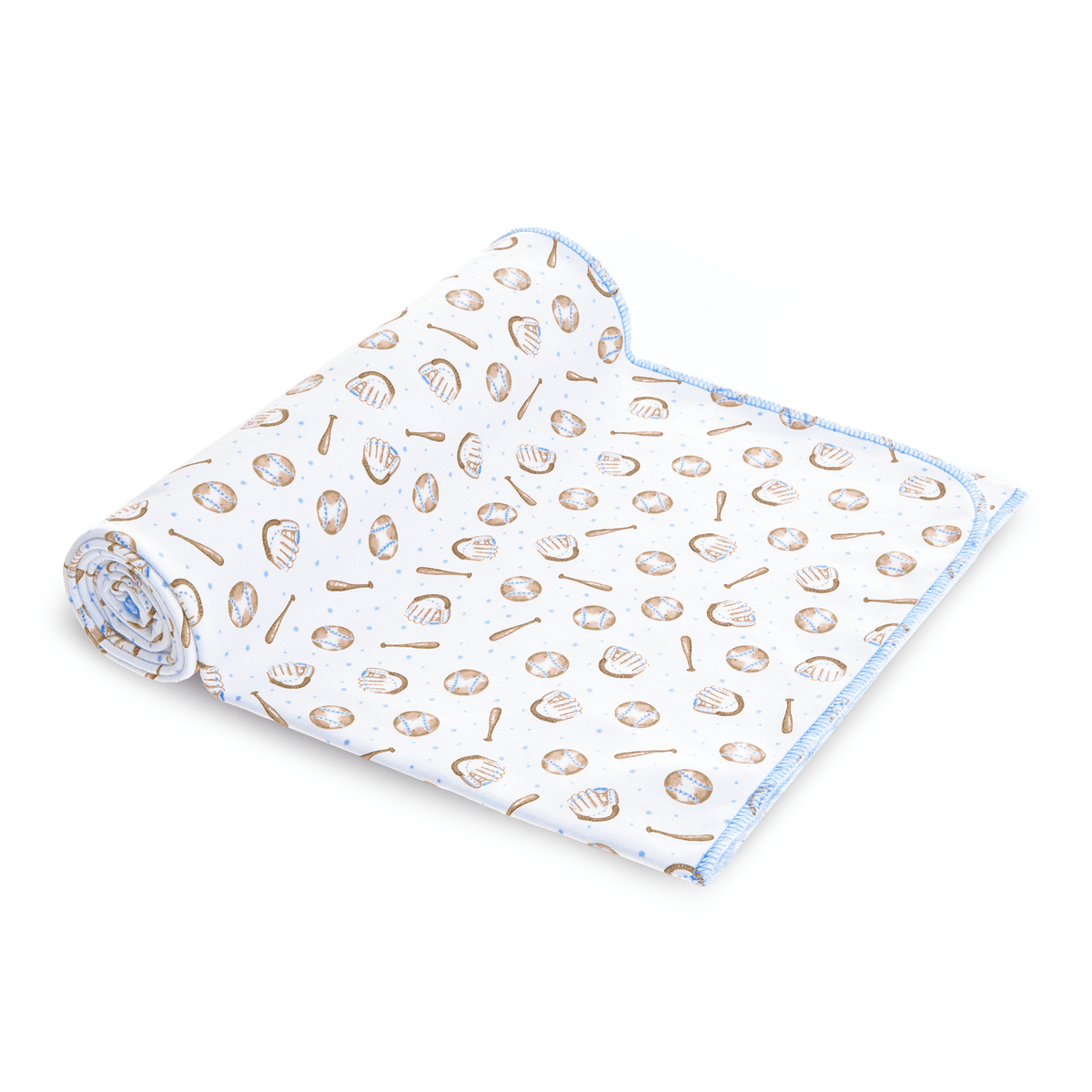 Precious Lil' Sluggers Print Swaddle Blanket - Light Blue - Magnolia BabySwaddle Blanket