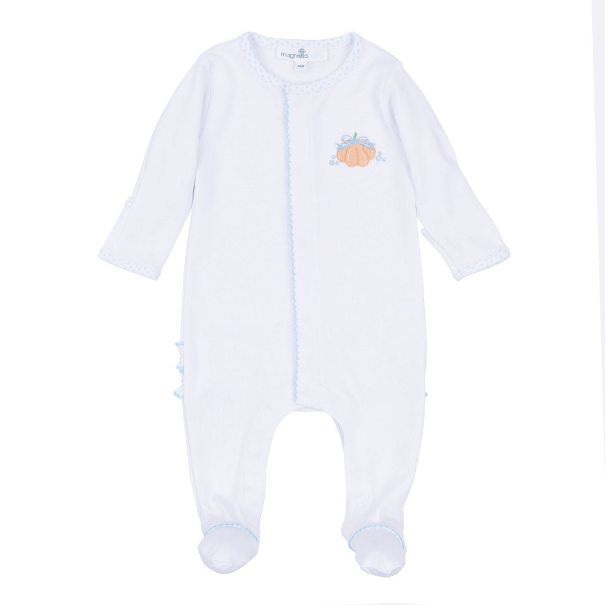 Magnolia Baby_Prettiest in the Patch Hand-Embroidered Ruffle Footie_2