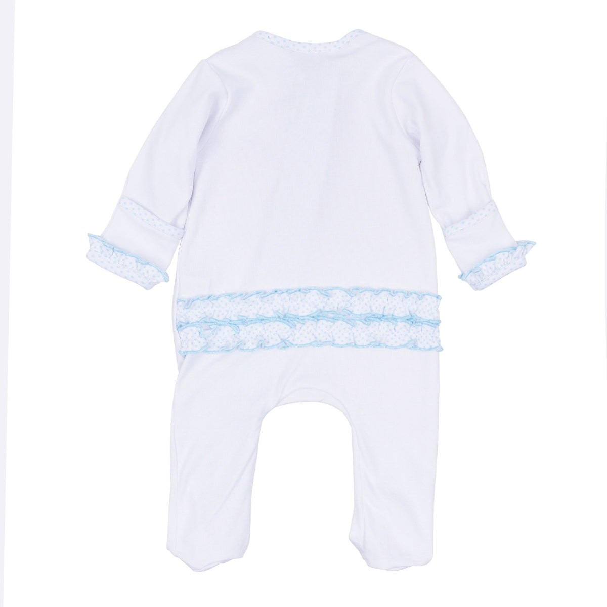 Magnolia Baby_Prettiest in the Patch Hand-Embroidered Ruffle Zip Footie_3