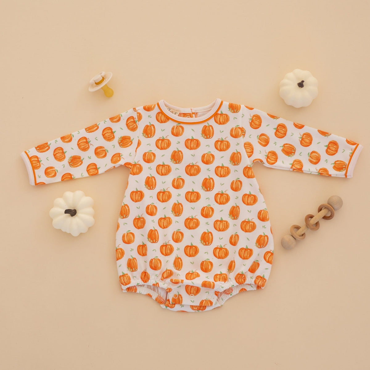 Luna and Arlo_Pumpkin Grove Long Sleeve Boy Bubble_5