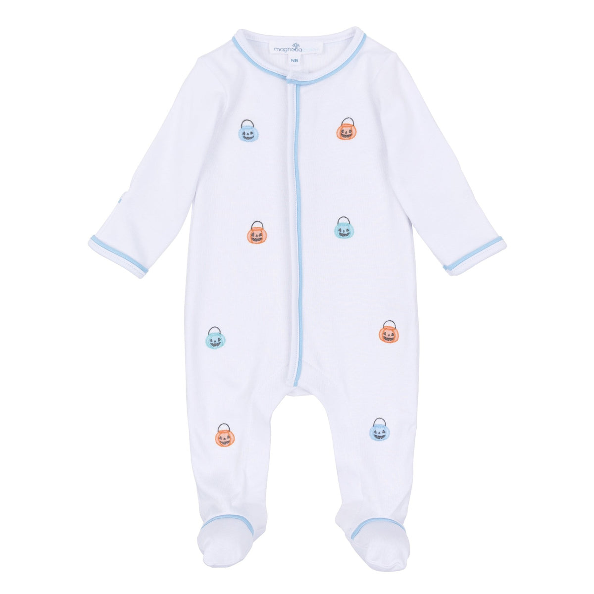 Magnolia Baby_Pumpkin Party Footie - Light Blue_1