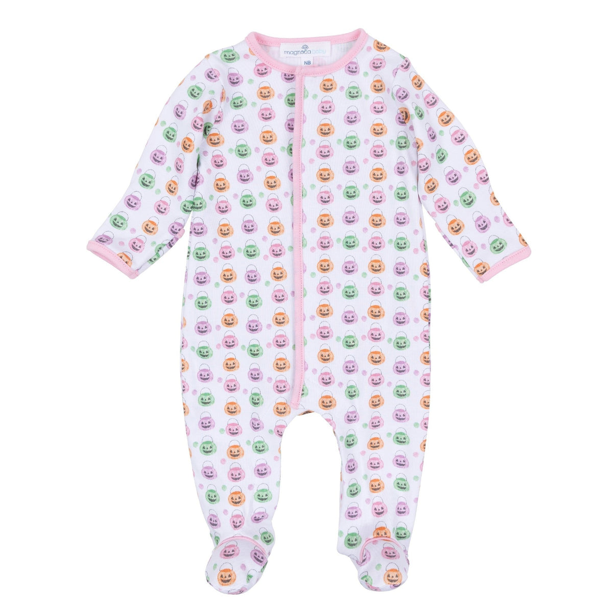 Magnolia Baby_Pumpkin Party Print Footie - Pink_1