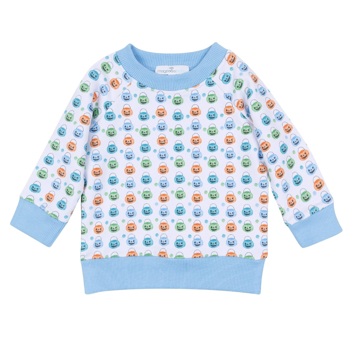 Magnolia Baby_Pumpkin Party Print Pullover Sweatshirt - Light Blue_1