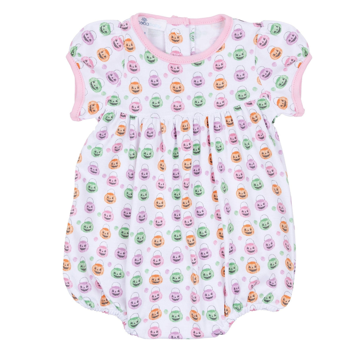 Magnolia Baby_Pumpkin Party Print Short Sleeve Bubble - Pink_2