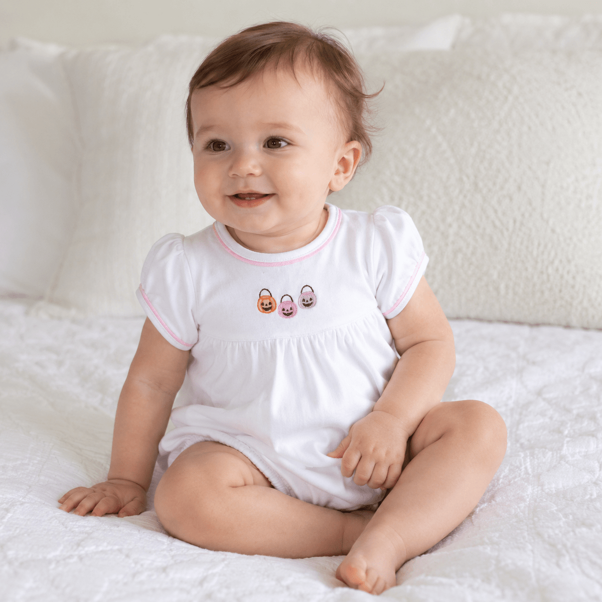 Magnolia Baby_Pumpkin Party Short Sleeve Bubble - Pink_1