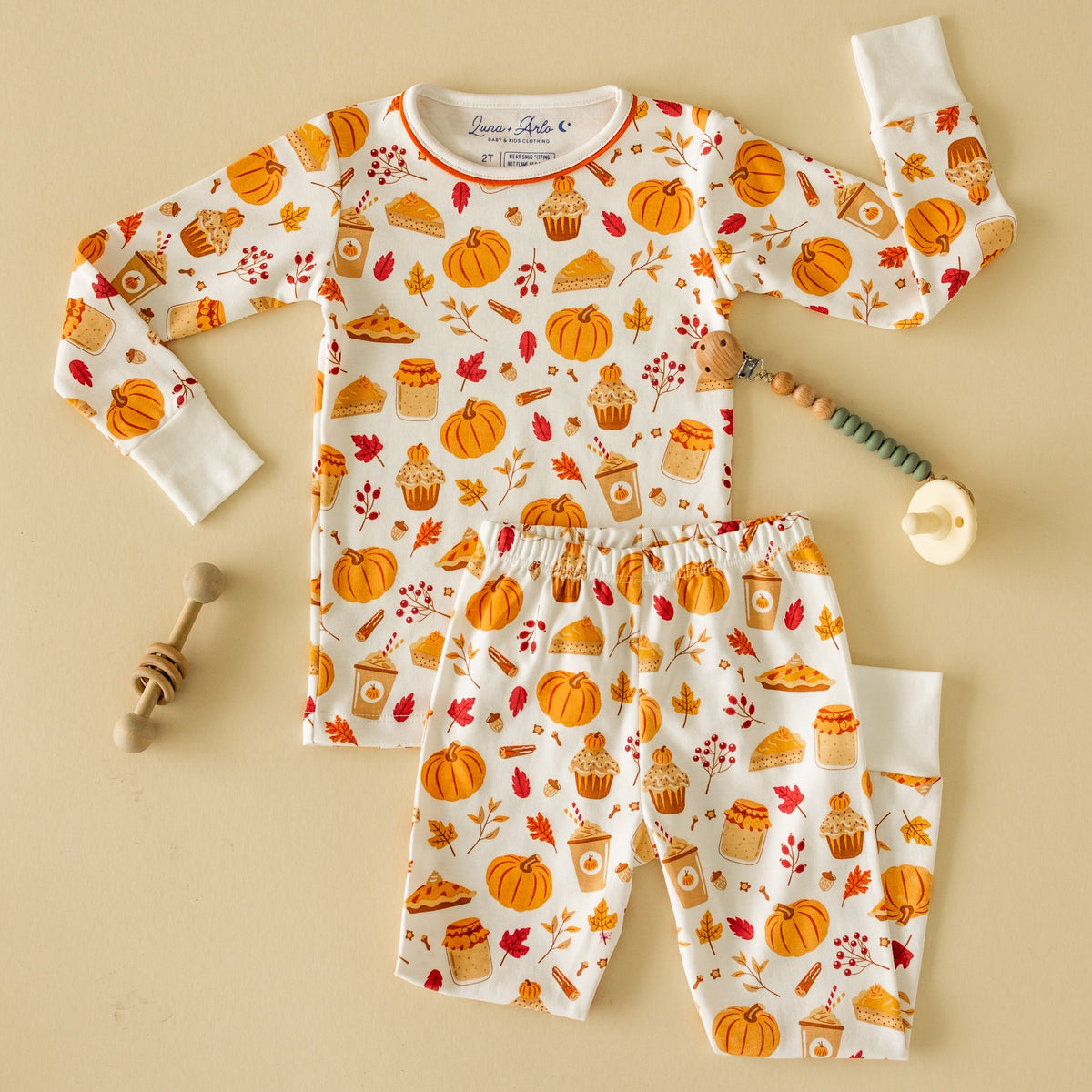Pumpkin Spice Long Pajamas - Magnolia BabyLong Pajamas