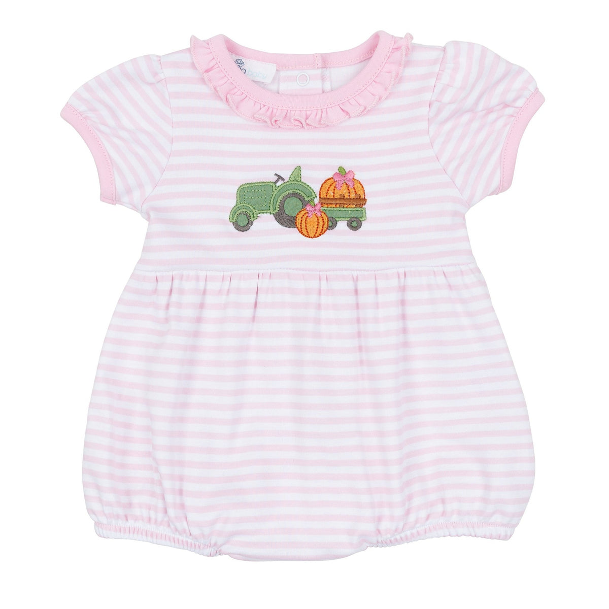 Magnolia Baby_Pumpkin Tractor Applique Ruffle Bubble - Pink_2