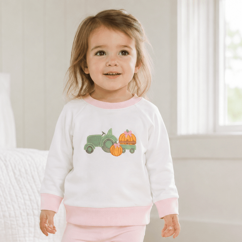 Magnolia Baby_Pumpkin Tractor Sweatshirt - Pink_1