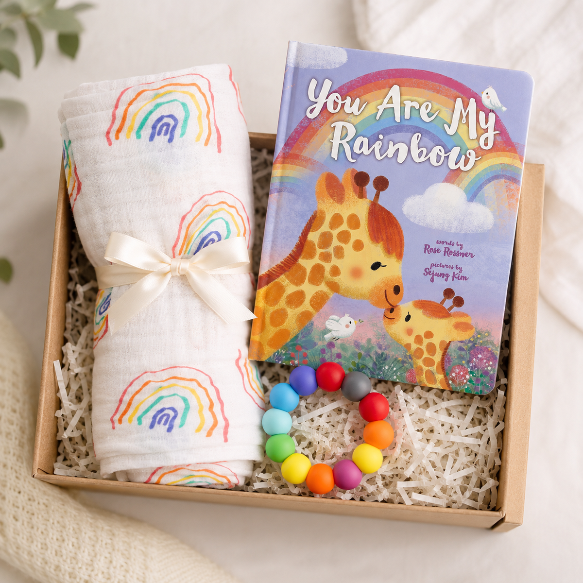 Rainbow Baby Muslin Swaddle Gift Set - Magnolia BabyBaby Gift Set