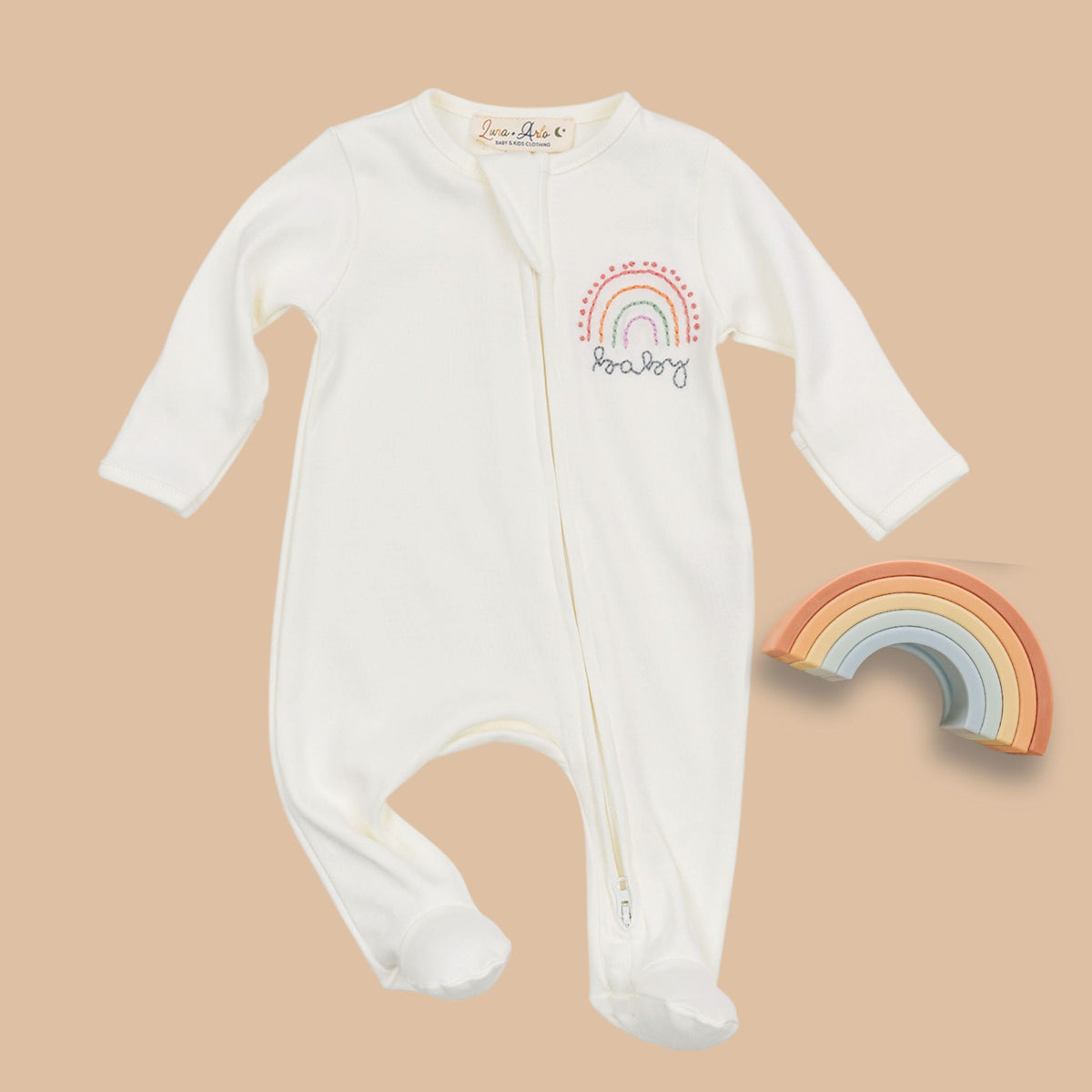 Rainbow Baby Zip Footie by Luna and Arlo - Luna and ArloFootie