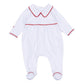 Red and White Essentials Collared Footie - Magnolia BabyFootie