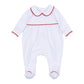 Red and White Essentials Collared Girl Footie - Magnolia BabyFootie