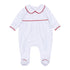Red and White Essentials Collared Girl Footie - Magnolia BabyFootie