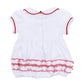Red and White Essentials Collared Ruffle Short Sleeve Bubble - Magnolia BabyBubble