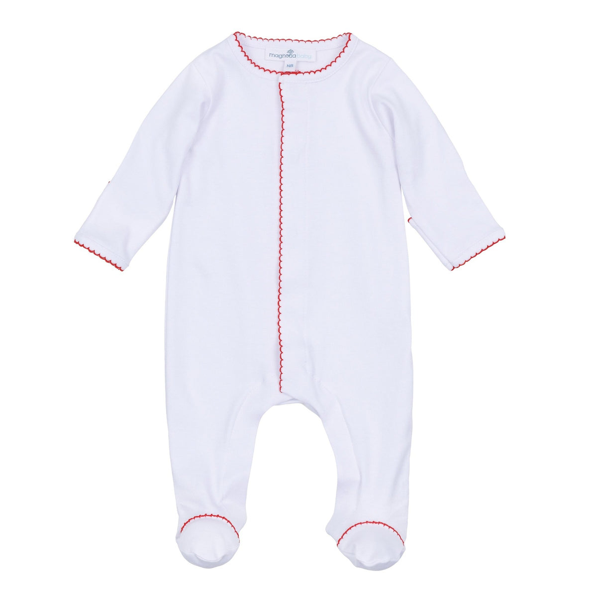 Red and White Essentials Footie - Magnolia BabyFootie