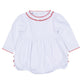 Red and White Essentials Ruffle Long Sleeve Bubble - Magnolia BabyBubble