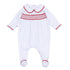 Red and White Essentials Smocked Girl Footie - Magnolia BabyFootie