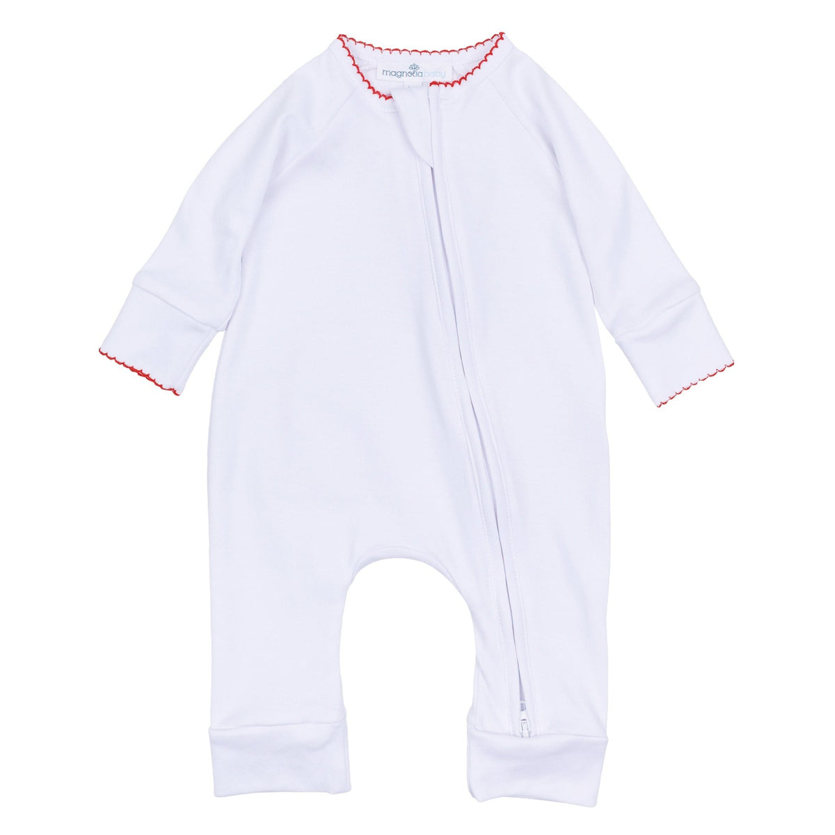 Red and White Essentials Zip Playsuit - Magnolia BabyPlaysuit