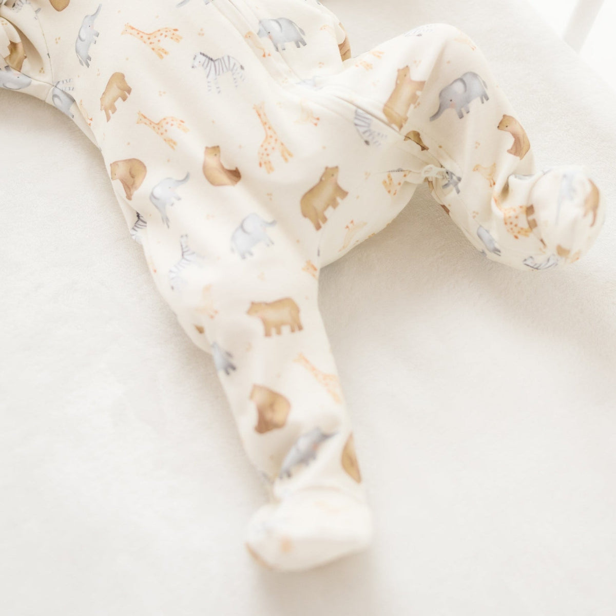 Safari Zip Footie - Magnolia BabyFootie