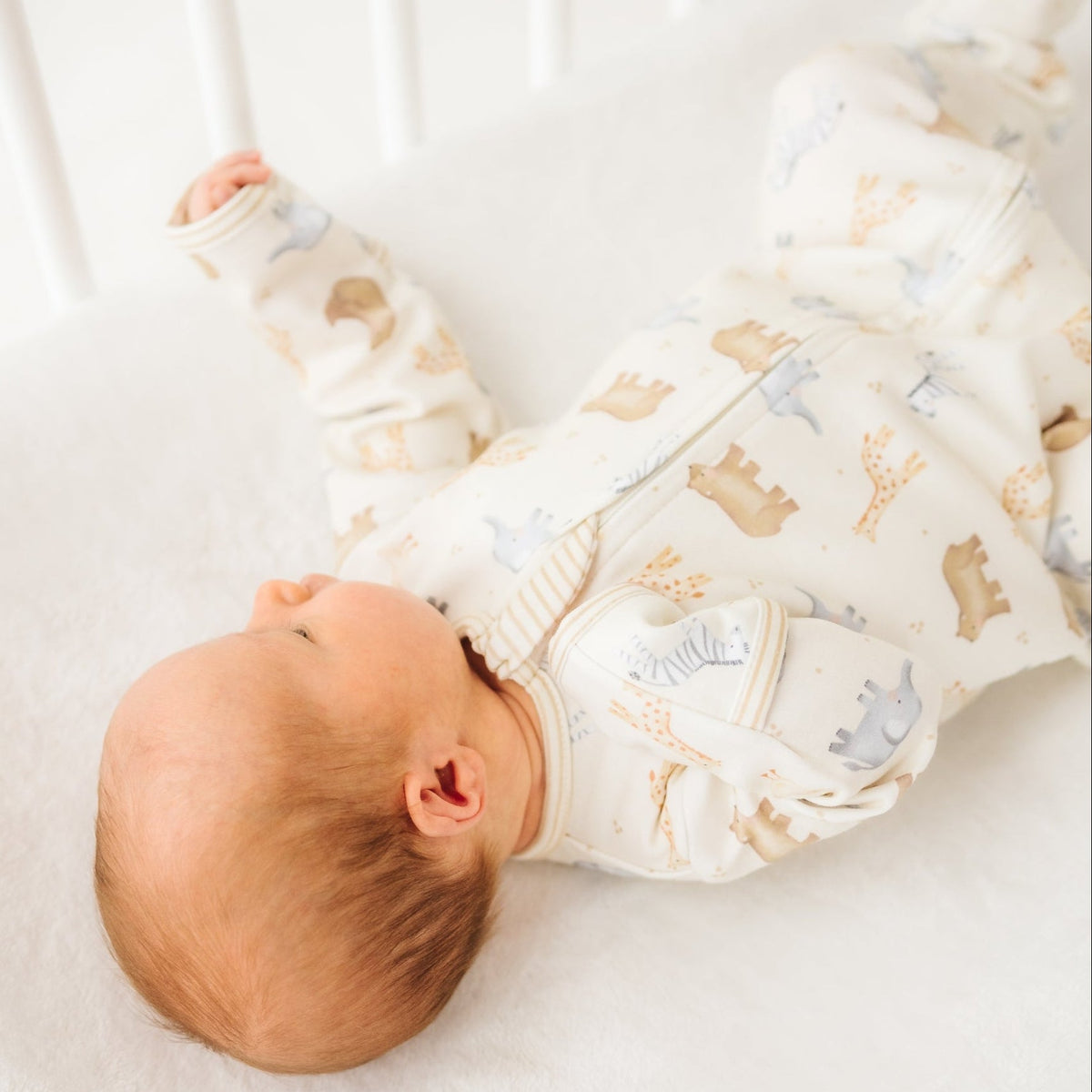 Safari Zip Footie - Magnolia BabyFootie