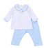 Santa Baby Collared 2pc Pant Set - Light Blue - Magnolia Baby2pc Pant Set