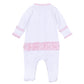 Santa Baby Embroidered Baby's First Christmas Ruffle Footie - Pink - Magnolia BabyFootie