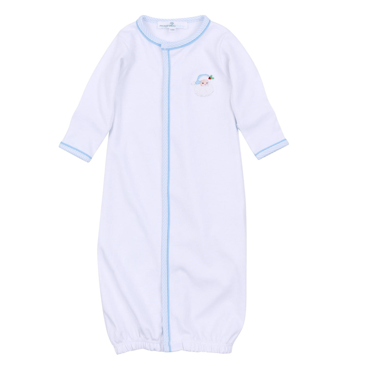 Santa Baby Embroidered Converter - Light Blue - Magnolia BabyConverter Gown