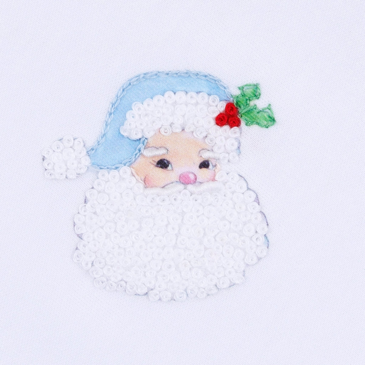 Santa Baby Embroidered Gathered Gown - Light Blue - Magnolia BabyGown