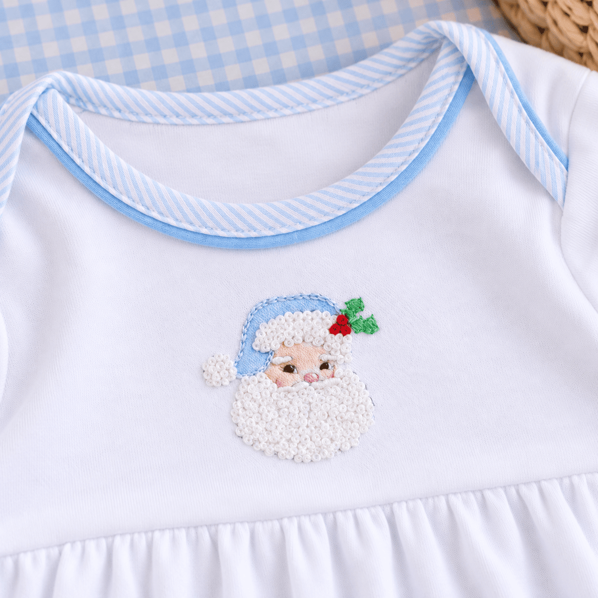 Magnolia Baby_Santa Baby Hand-Embroidered Gathered Boy Gown_2