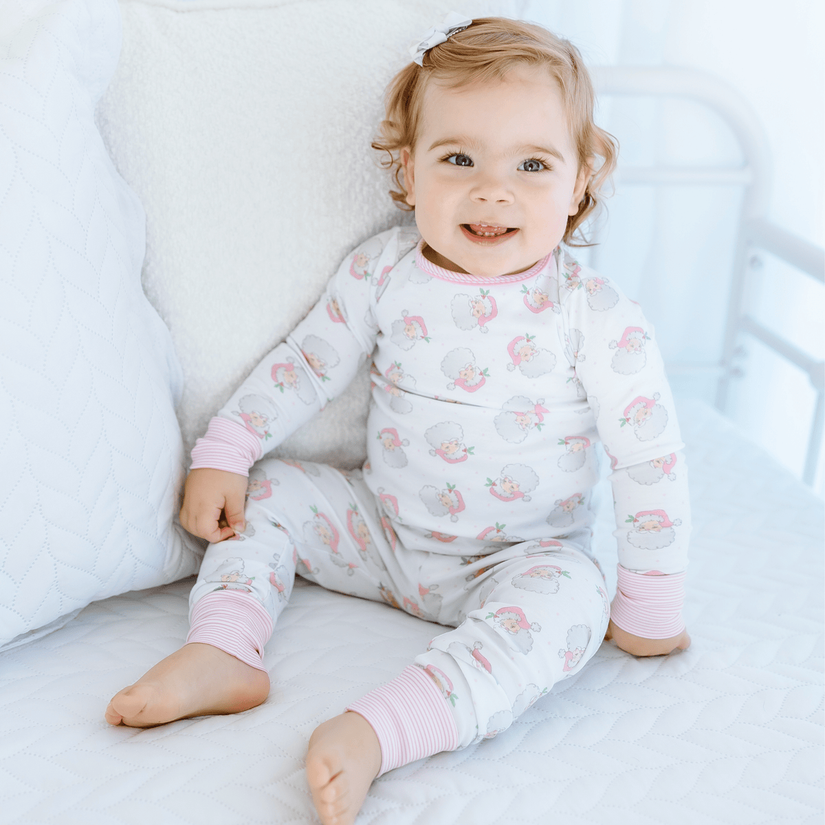 Santa Baby Long Pajamas - Pink - Magnolia BabyLong Pajamas
