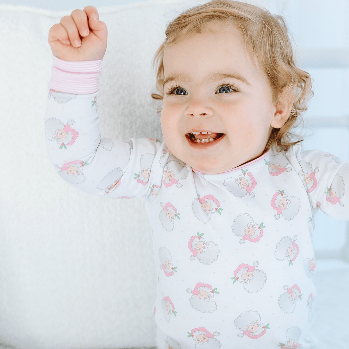 Santa Baby Long Pajamas - Pink - Magnolia BabyLong Pajamas