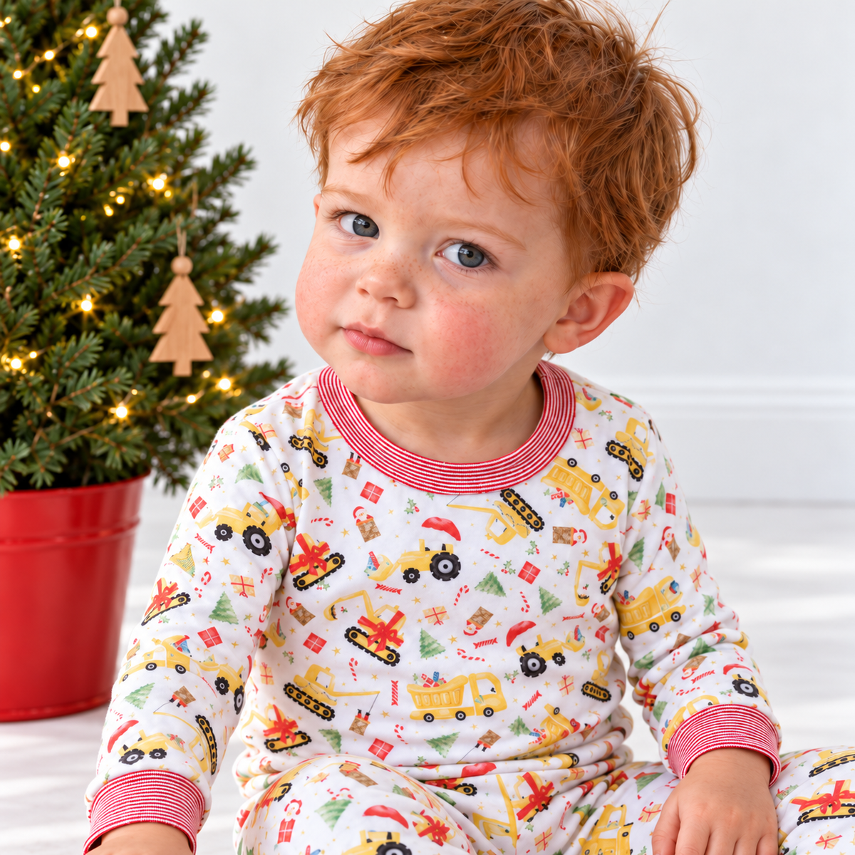 Magnolia Baby_Santa's Construction Crew Long Pajamas_2