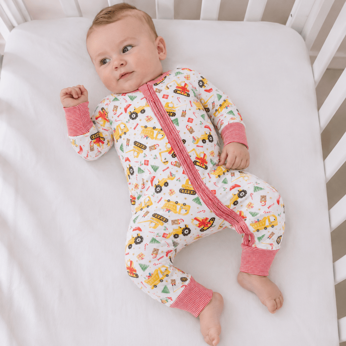 Magnolia Baby_Santa's Construction Crew Zip Playsuit_1