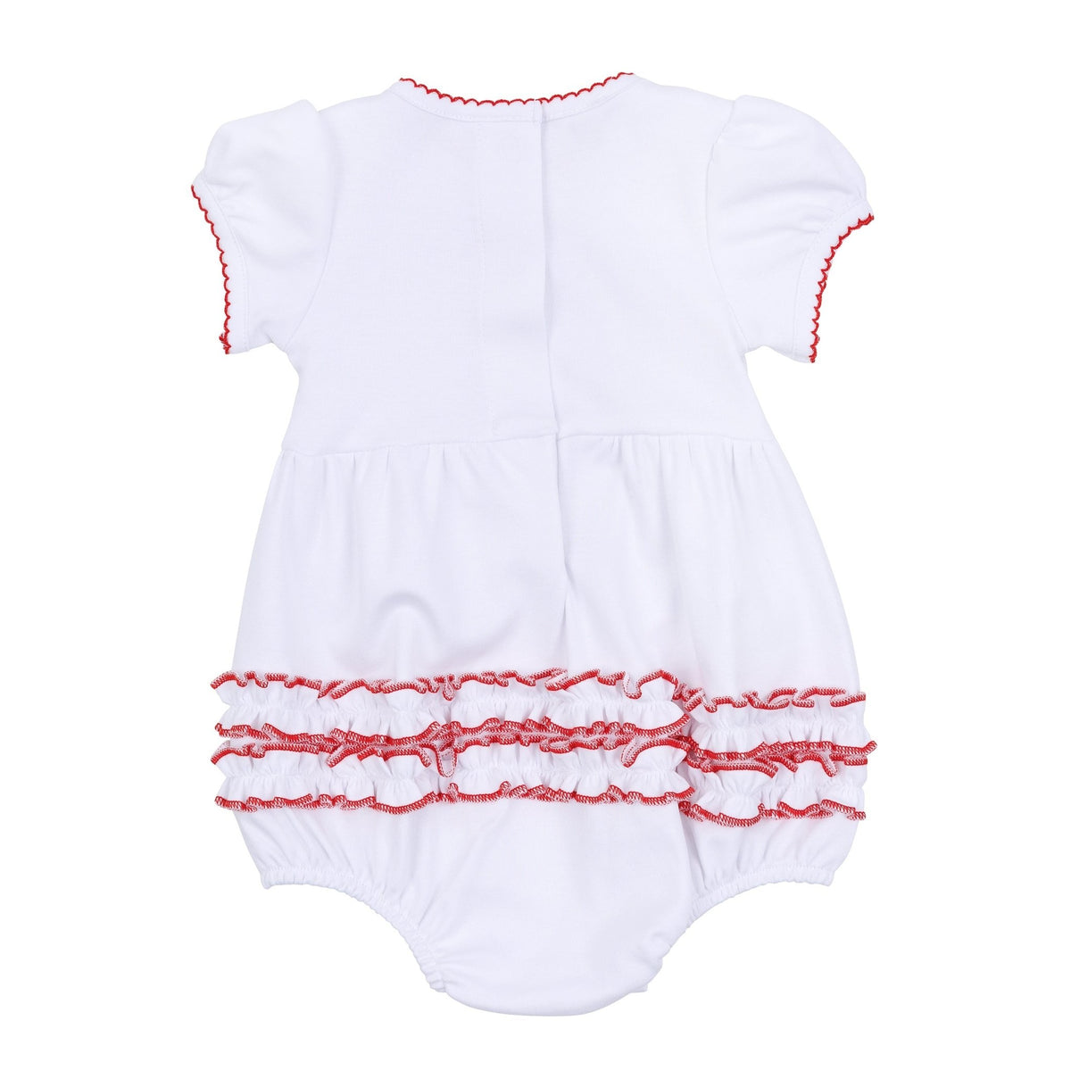 Scarlett Bows Embroidered Short Sleeve Bubble - Magnolia BabyBubble